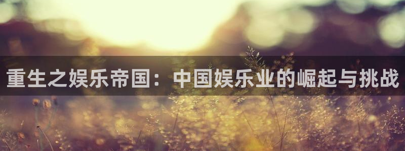 大满贯体育合法嘛：重生之娱乐帝国：中国娱乐业的崛起与挑战
